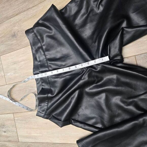 Bagatelle faux leather black pants women's high waisted warm fall style size med - Picture 8 of 9